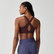 Brooks Chaser Padded Bra W – Bustieră sport cu susținere medie, cu cupe - Maro
