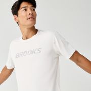 Brooks Dash Reflective Short Sleeve – Tricou de alergare reflectorizant - Alb