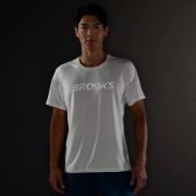 Brooks Dash Reflective Short Sleeve – Tricou de alergare reflectorizant - Alb