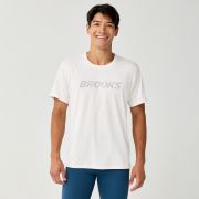 Brooks Dash Reflective Short Sleeve – Tricou de alergare reflectorizant - Alb