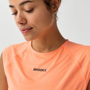 Brooks Dash Cooling Short Sleeve W – Tricou de alergare răcoros - Portocaliu