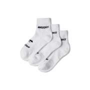 Brooks Run-In Quarter Sock 3-pack – Șosete de alergare scurte, set 3 perechi - Alb