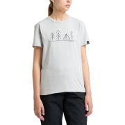 Haglöfs Camp Tee W – Tricou din bumbac organic - Gri deschis Stone Grey