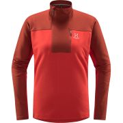 Haglöfs ROC Flash Mid Halfzip W – Bluză tehnică de cățărare cu fermoar scurt - Roșu Corrosion/Poppy red