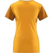 Haglöfs ROC Grip Tee W – Tricou din bumbac organic și cânepă cu imprimeu - Galben Sunny Yellow/Golden Brown