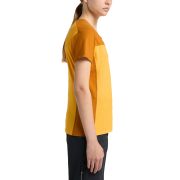 Haglöfs ROC Grip Tee W – Tricou din bumbac organic și cânepă cu imprimeu - Galben Sunny Yellow/Golden Brown