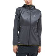 Haglöfs L.I.M Tempo Trail Mimic Hood W – Geacă izolată ușoară de alergare trail - Gri închis Magnetite