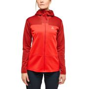 Haglöfs ROC Flash Mid Hood W – Hanorac tehnic de cățărare - Roșu Corrosion/Poppy red