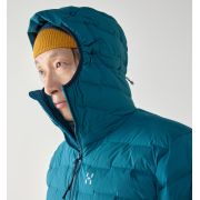 Haglöfs Spitz Down Hood – Geacă din puf elastică cu glugă - Albastru Deep Teal