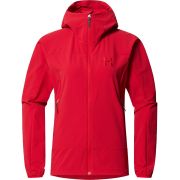 Haglöfs Rosson Softshell Hood W – Geacă softshell cu glugă - Roșu Bright Red
