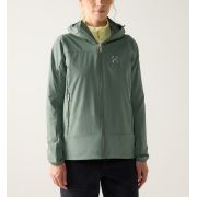 Haglöfs Rosson Softshell Hood W – Geacă softshell cu glugă - Verde Chlorophyll Green