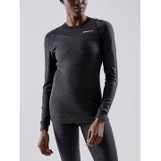 Craft Core Wool Merino LS Tee W – Bluză strat de bază cu lână merinos - Negru