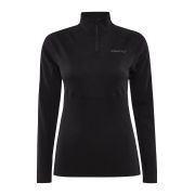 Craft ADV Wool Merino HZ W – Bluză strat de bază cu merinos și fermoar scurt - Negru
