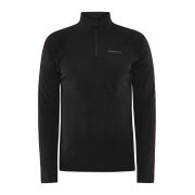 Craft ADV Wool Merino HZ – Bluză strat de bază cu merinos și fermoar scurt - Negru