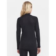 Craft ADV Wool Merino HZ W – Bluză strat de bază cu merinos și fermoar scurt - Negru