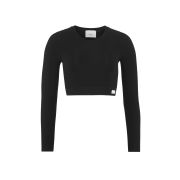 Craft Collective Rib Cropped LS Top W – Top scurt reiat cu mânecă lungă - Negru