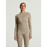 Craft Wool Comfort Rn LS W – Bluză strat de bază cu lână, dublu strat - Bej