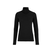 Craft Wool 95 HZ LS W – Bluză strat de bază din lână merinos 95% cu fermoar scurt - Negru
