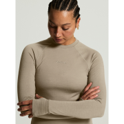 Craft Wool Comfort Rn LS W – Bluză strat de bază cu lână, dublu strat - Bej