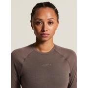 Craft Wool Comfort Rn LS W – Bluză strat de bază cu lână, dublu strat - Maro