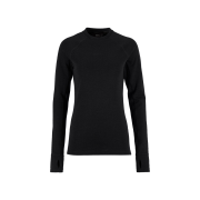 Craft Wool Comfort Rn LS W – Bluză strat de bază cu lână, dublu strat - Negru