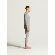 Craft Wool 95 HZ LS – Bluză strat de bază din lână merinos 95% cu fermoar scurt - Gri