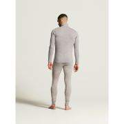 Craft Wool 95 HZ LS – Bluză strat de bază din lână merinos 95% cu fermoar scurt - Gri
