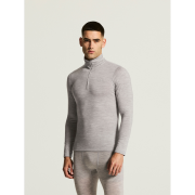 Craft Wool 95 HZ LS – Bluză strat de bază din lână merinos 95% cu fermoar scurt - Gri