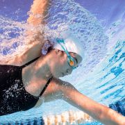 Finis - ochelari inot - Lightning Goggles - competitie - Verde petrol cu lentilă oglindă