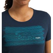 Haglöfs Träd Tee Print W – Tricou din bumbac organic cu imprimeu - Albastru Tarn Blue
