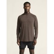 Craft ADV Subz Wool LS Tee 3 – Bluză de alergare cu merinos și fermoar scurt - Maro