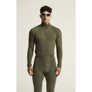 Craft ADV Wool Merino HZ – Bluză strat de bază cu merinos și fermoar scurt - Verde