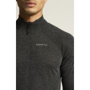 Craft ADV Subz Wool LS Tee 3 – Bluză de alergare cu merinos și fermoar scurt - Negru