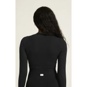 Craft Collective Rib Cropped LS Top W – Top scurt reiat cu mânecă lungă - Negru