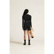 Craft Collective Rib Cropped LS Top W – Top scurt reiat cu mânecă lungă - Negru