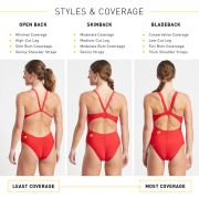 Finis - costum inot intreg dama - Openback Solid - antrenament - Roșu
