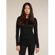 Bluza de corp Merino Icebreaker 200 ZoneKnit LS Crewe - negru