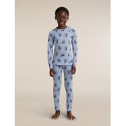 Bluza de corp Merino Icebreaker 200 Oasis Bear Tour - albastru Zinc/Aop