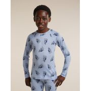 Bluza de corp Merino Icebreaker 200 Oasis Bear Tour - albastru Zinc/Aop