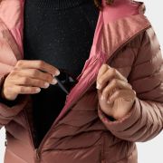 Geacă cu glugă Smartwool Winterloft Hooded - maro Mocha | puf & Merino, mărime M