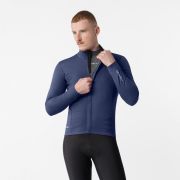 Jachetă ciclism iarnă Castelli Salto 2 - albastru belgian | windproof