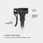Pompă de mână Lezyne E Drive - Negru satinat