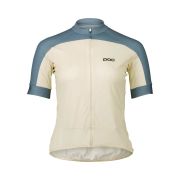 Tricou ciclism șosea POC Essential Road Logo Jersey W - Okenite Off-White/Calcite Blue