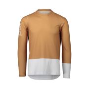 Tricou ciclism MTB POC MTB Pure LS Jersey - Aragonite Brown/Hydrogen White