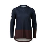 Tricou ciclism MTB POC MTB Pure LS Jersey W - Turmaline Navy/Axinite Brown