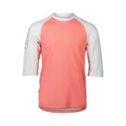 Tricou ciclism MTB POC MTB Pure 3/4 Jersey - Ammolite Coral/Hydrogen White