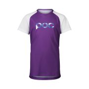 Tricou ciclism copii POC Essential MTB Tee - Sapphire Purple / Hydrogen White