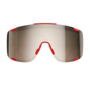 Ochelari ciclism POC Devour Ultra - Prismane Red/Clarity Trail/Partly Sunny Silver