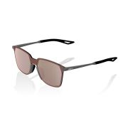 Ochelari de soare 100% Legere Square - Soft Tact Cool Gray / HiPER Crimson Silver Mirror Lens