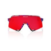 Ochelari ciclism 100% S3 FDJ - Gloss Translucent Red/Blue / HiPER Fire Red Mirror Lens